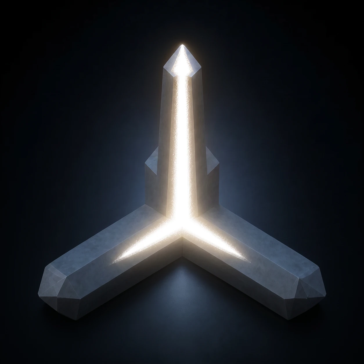 Luminous paths converging into one precise direction